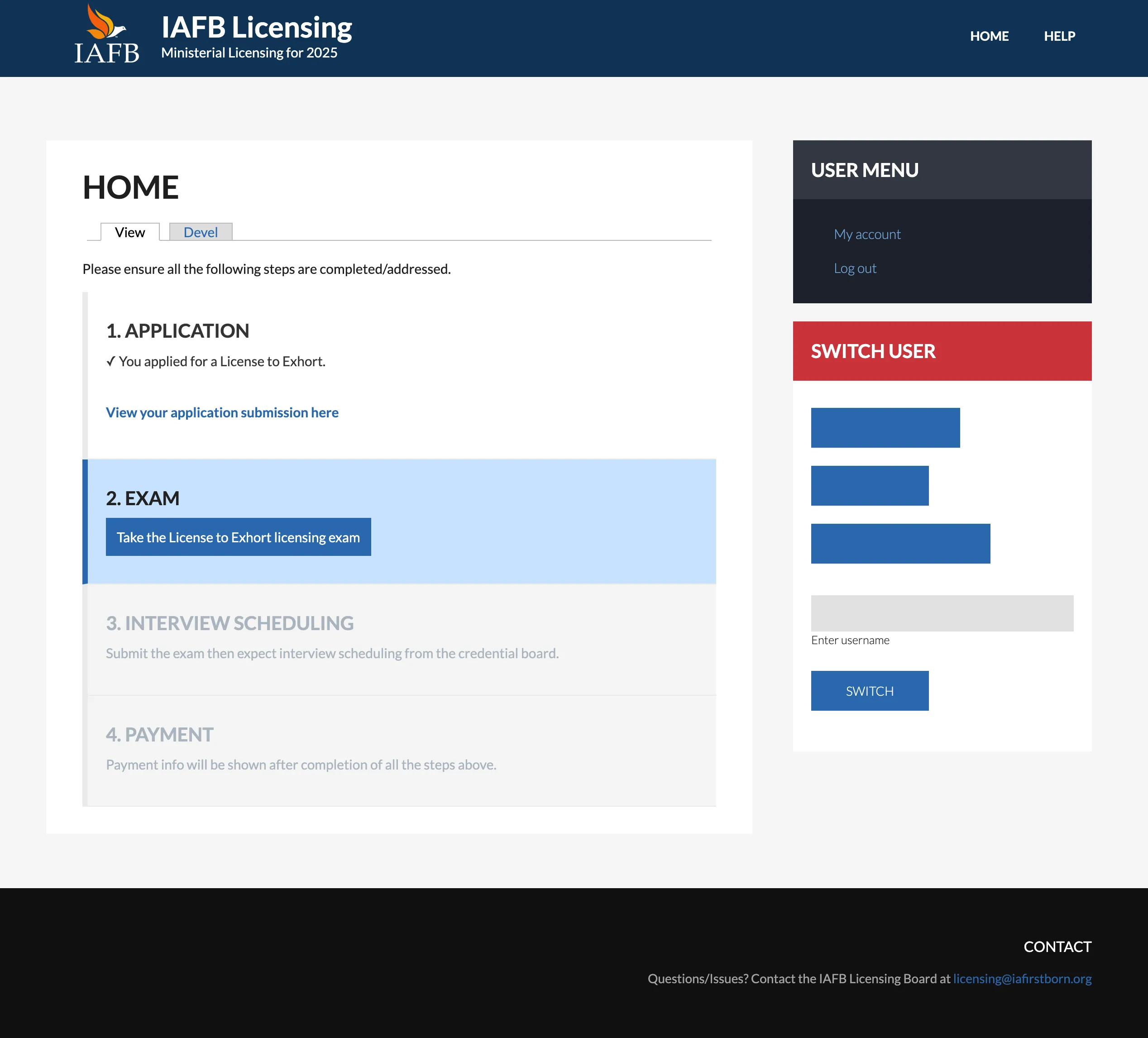 IAFB Licensing Development