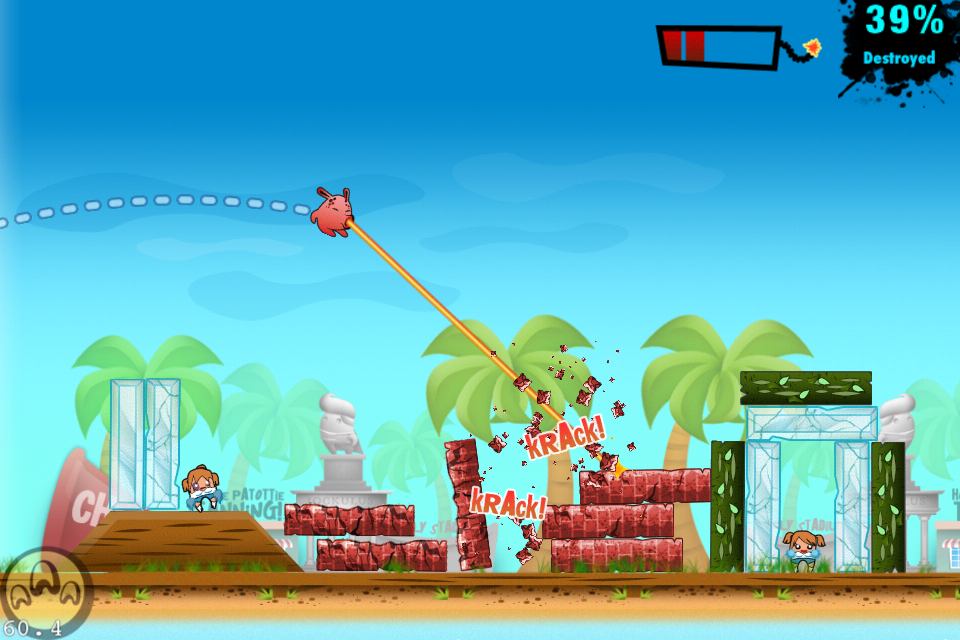 Avengees gameplay screenshot showing laser beam attack during battle sequence