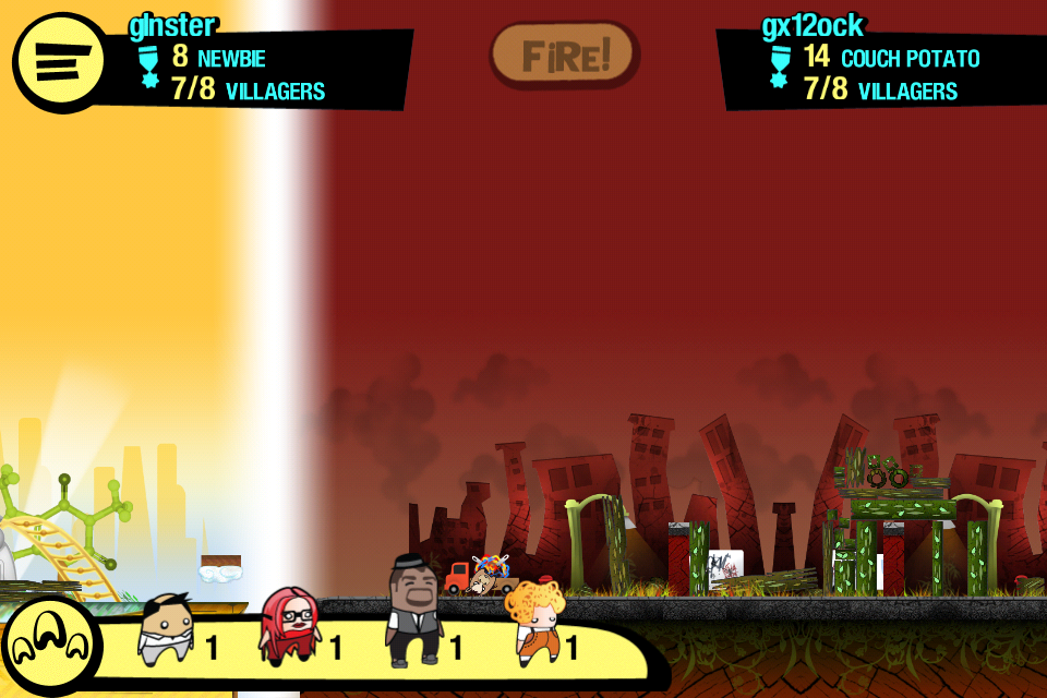 Head-to-head multiplayer battle mode with two characters facing off