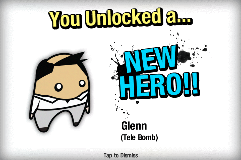 New hero unlock screen celebrating player achievement with character reveal